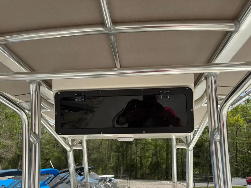 Slide: The Image of T-top console of 2022 Key West 219 FS boat with stainless steel frame. - 7