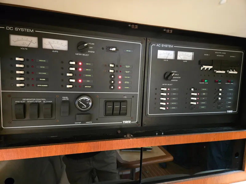 Slide: The Image of Electrical control panel on a 2002 Tiara Yachts 3500 Open boat. - 45