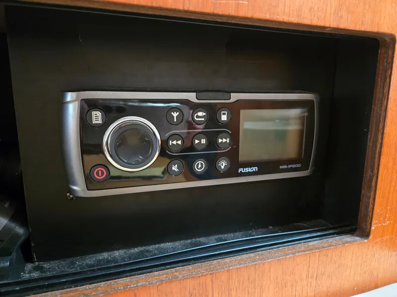 Slide: The Image of Fusion marine stereo system in a 2002 Tiara Yachts 3500 Open. - 46