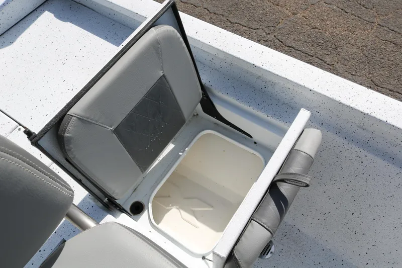 Slide: The Image of 2022 Xpress H22B boat seat with storage compartment, open view. - 27