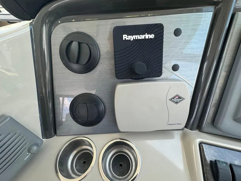 Slide: The Image of Control panel of a 2006 Sea Ray 40 Motor Yacht with Raymarine equipment. - 21