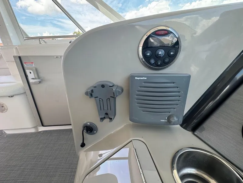 Slide: The Image of Control panel of a 2006 Sea Ray 40 Motor Yacht with Raymarine equipment. - 22