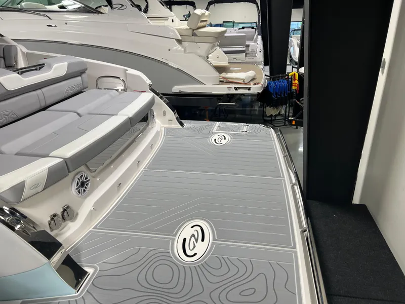 Slide: The Image of 2025 Regal LS36 boat interior with sleek seating and modern design. - 3