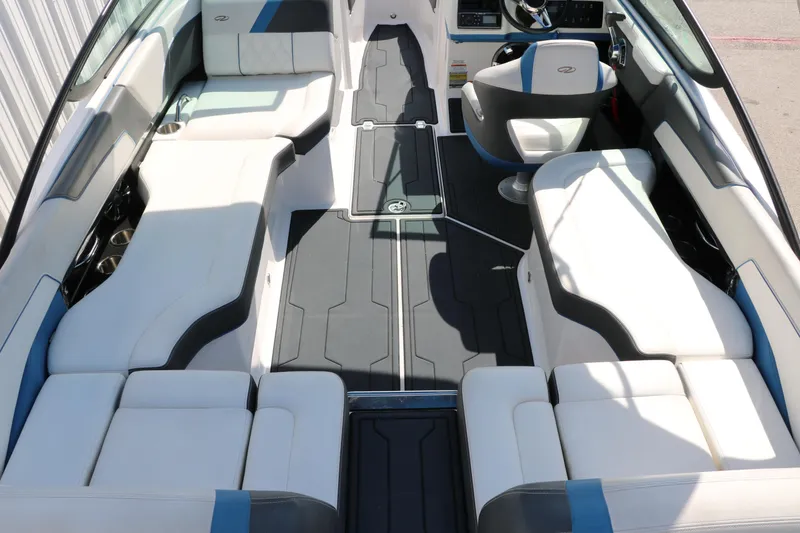 Slide: The Image of 2018 Regal 23 RX Surf boat interior with spacious seating and modern design. - 22