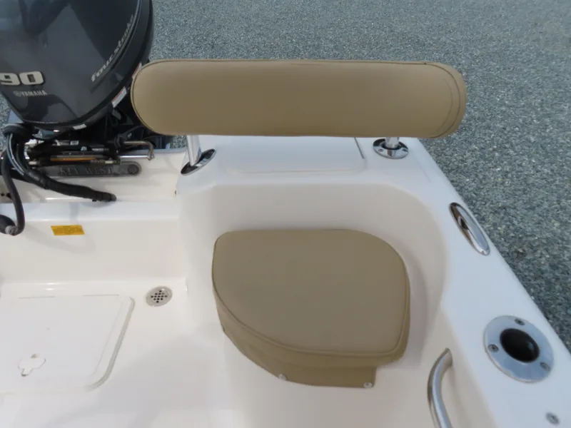 Slide: The Image of 2019 Key West 176 Center Console boat seat and motor detail. - 26