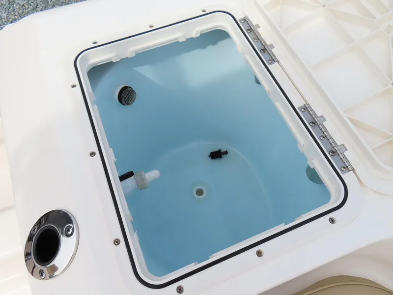 Slide: The Image of Livewell compartment on a 2019 Key West 176 Center Console boat. - 28