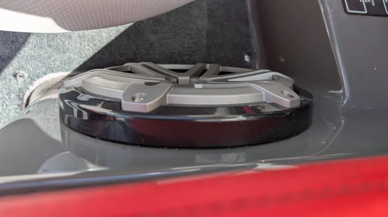 Slide: The Image of 2015 MasterCraft X10 boat speaker detail, showcasing sleek design and modern audio equipment. - 29