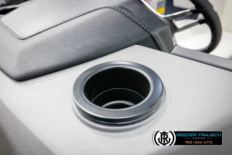 Slide: The Image of Cup holder in 2025 Bennington 20 SLSE boat interior, featuring sleek design and black accents. - 39