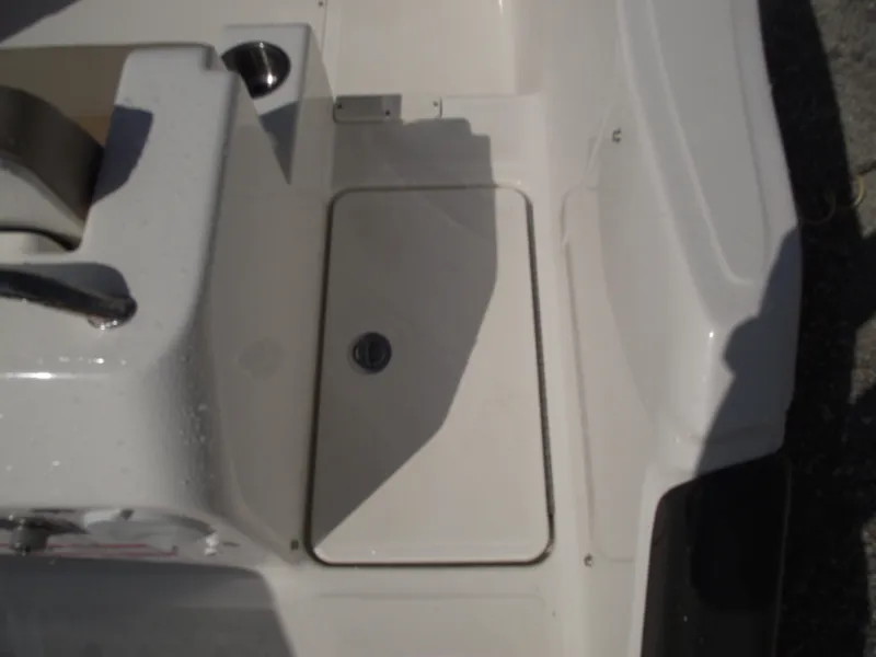 Slide: The Image of 2025 Bayliner Trophy T22SC boat deck with storage compartment. - 39