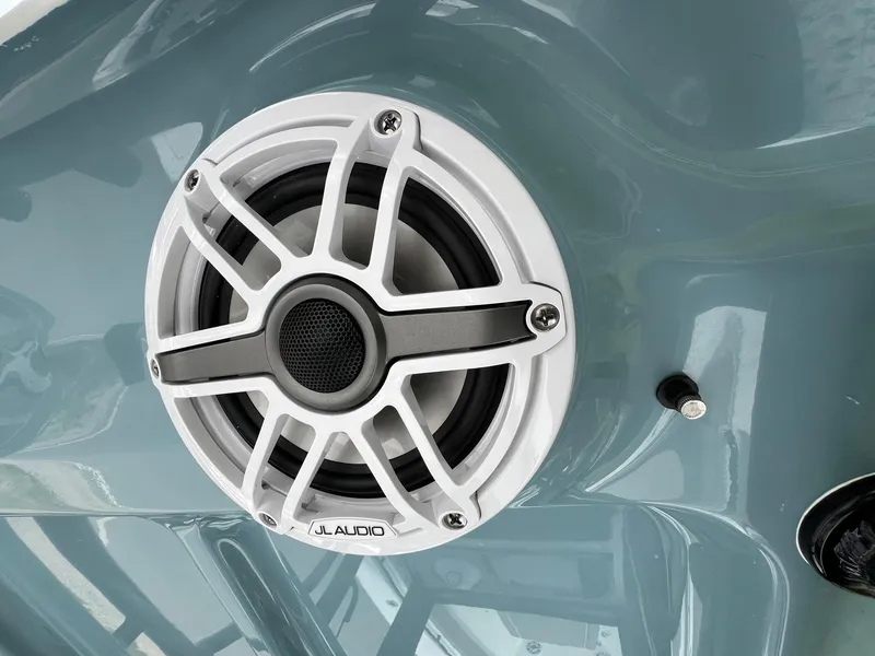 Slide: The Image of JL Audio speaker on 2025 Sea Hunt Gamefish 27 boat. - 19