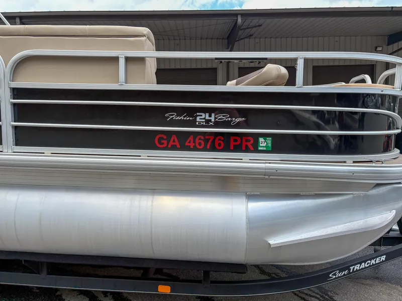 Slide: The Image of 2019 Sun Tracker Fishin Barge 24 DLX pontoon boat with registration GA 4676 PR. - 15