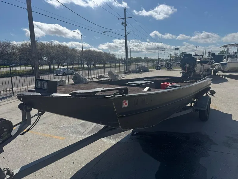 Slide: The Image of 2018 Go-Devil 18x48 Surface Drive Boat on trailer, parked outdoors. - 3
