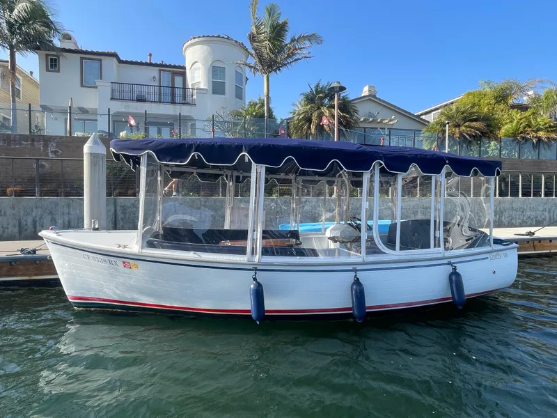 Slide: The Image of 2014 Duffy 18 Snug Harbor boat docked by waterfront homes. - 1