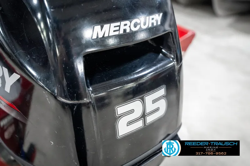 Slide: The Image of Mercury 25 horsepower outboard motor on 2021 Tracker Super Guide 17 boat. - 37