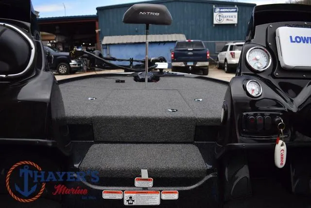 Slide: The Image of 2020 Nitro Z17 boat deck at Thayer's Marine dealership. - 21