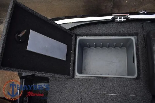 Slide: The Image of Open storage compartment in a 2020 Nitro Z17 boat, featuring a spacious interior. - 30