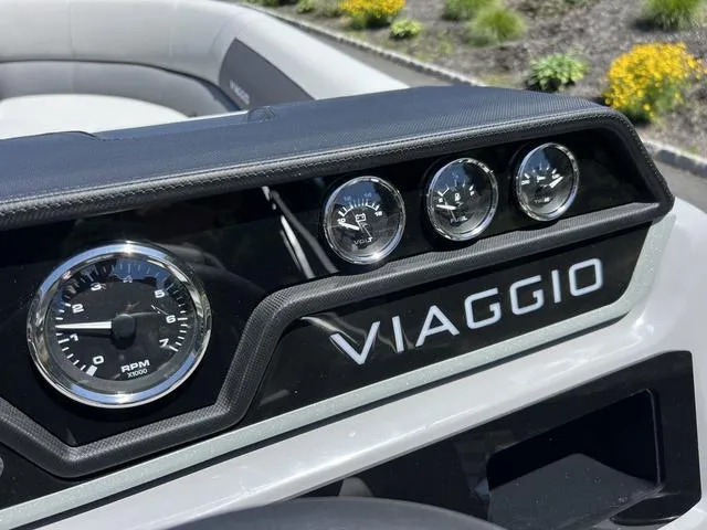 Slide: The Image of Dashboard of 2024 Viaggio Lago V-20C Triple with gauges and logo. - 5