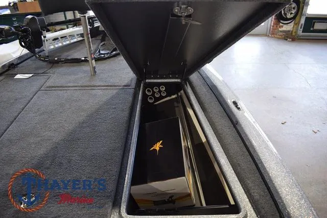 Slide: The Image of Open storage compartment in 2025 Falcon Bass Boats F20 TE, showcasing interior space and design. - 34