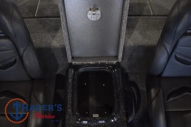 Slide: The Image of 2025 Falcon Bass Boats F20 TE interior with storage compartment and seating. - 46