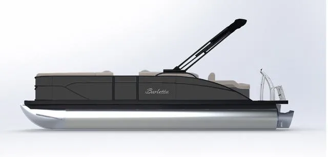 Slide: The Image of 2025 Barletta Cabrio 22UC pontoon boat, sleek design, side view, modern features. - 1