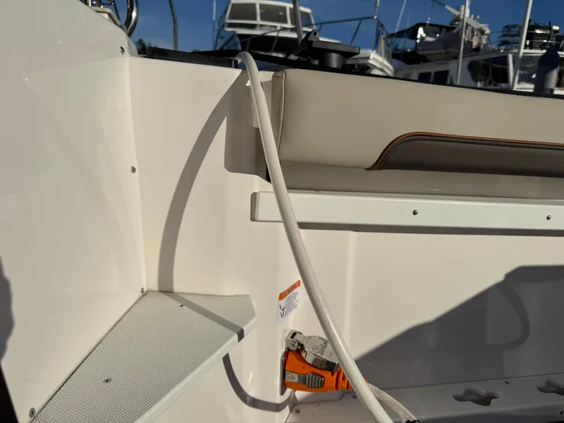 Slide: The Image of 2025 Cutwater C-288 Coupe interior detail with seating and equipment. - 44