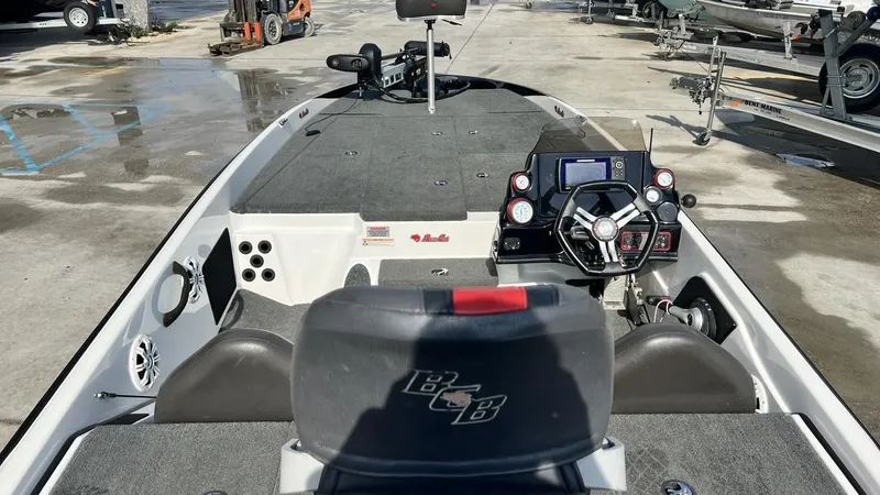 Slide: The Image of 2018 Bass Cat Pantera Classic boat interior with steering console and seating. - 5