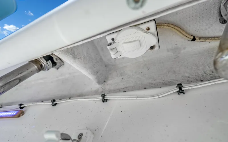Slide: The Image of 2016 Invincible 39 boat wiring and electrical outlet detail. - 47