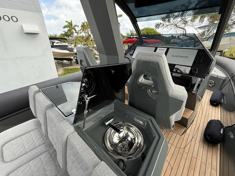 Slide: The Image of Luxurious Skipper-BSK 38 yacht interior with modern helm and sleek design, 2025 model. - 27