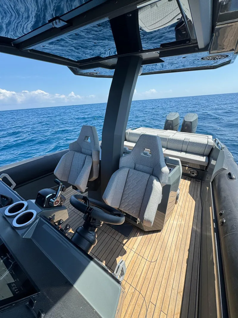 Slide: The Image of 2025 Skipper-BSK 38 boat with modern interior on open sea. - 4