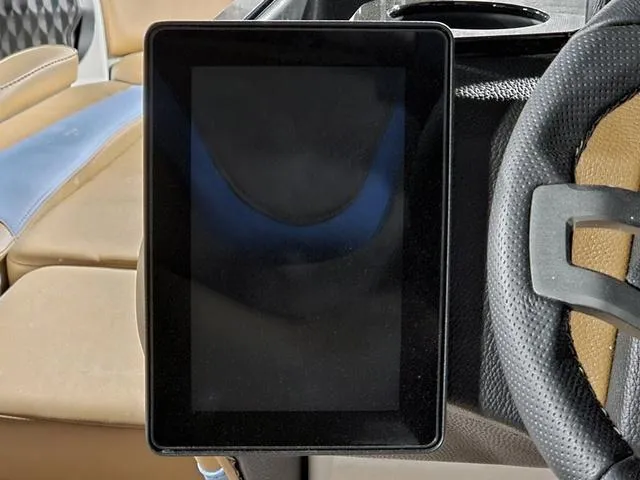 Slide: The Image of 2025 Malibu 23 LSV dashboard with touchscreen and steering wheel detail. - 39