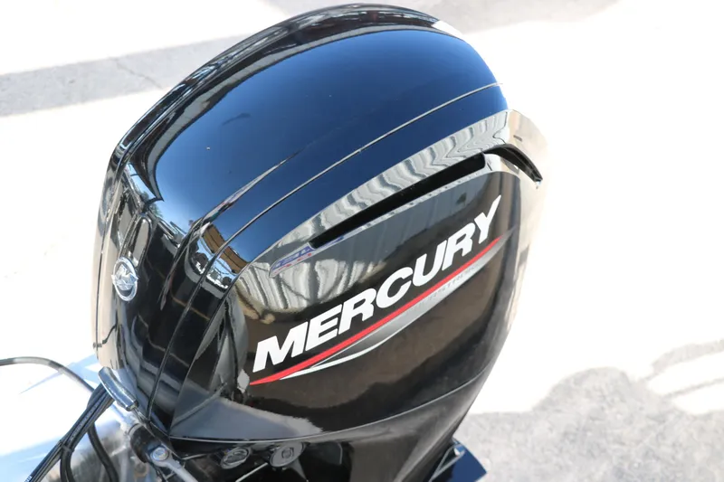 Slide: The Image of Mercury outboard motor on 2023 Sun Tracker 18 Bass Buggy, glossy black finish. - 17