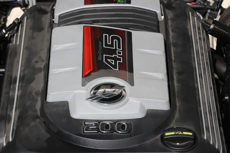 Slide: The Image of 2020 Bayliner VR5 Bowrider I/O engine, 4.5L, 200 horsepower, close-up view. - 32