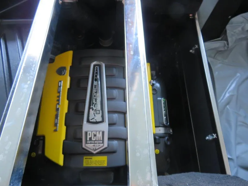 Slide: The Image of 2017 Centurion Ri237 engine compartment with PCM motor, featuring yellow accents. - 16