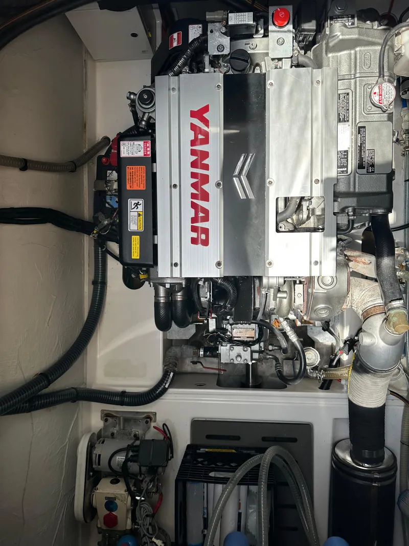 Slide: The Image of Engine room of 2021 Fountaine Pajot MY4.S with Yanmar engine. - 47