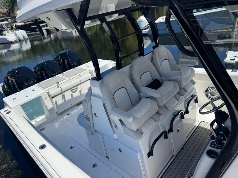 Slide: The Image of 2022 Sea Fox 368 Commander boat with triple seats and sleek design. - 33