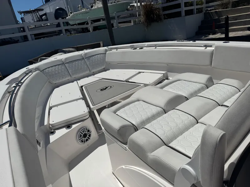 Slide: The Image of 2022 Sea Fox 368 Commander boat with spacious seating and modern design. - 49
