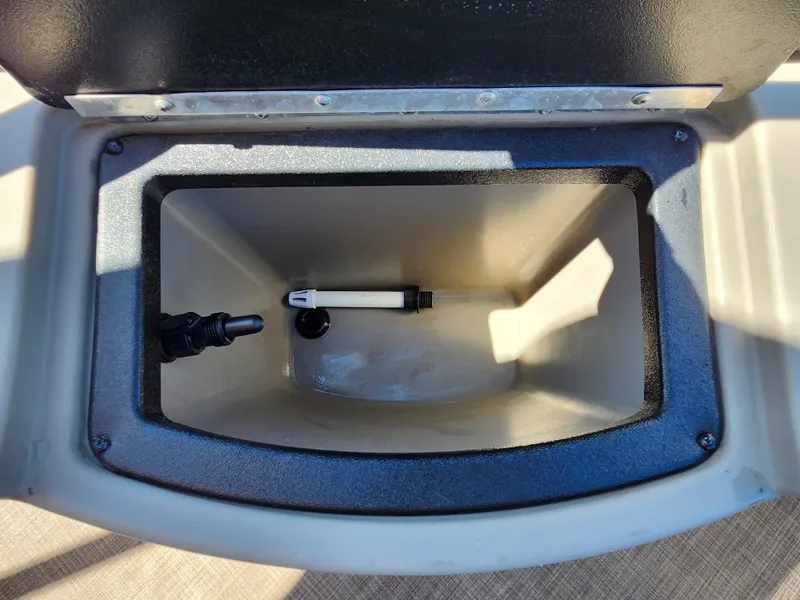 Slide: The Image of Livewell compartment of 2023 Sun Tracker Fishin' Barge 20 DLX pontoon boat. - 10