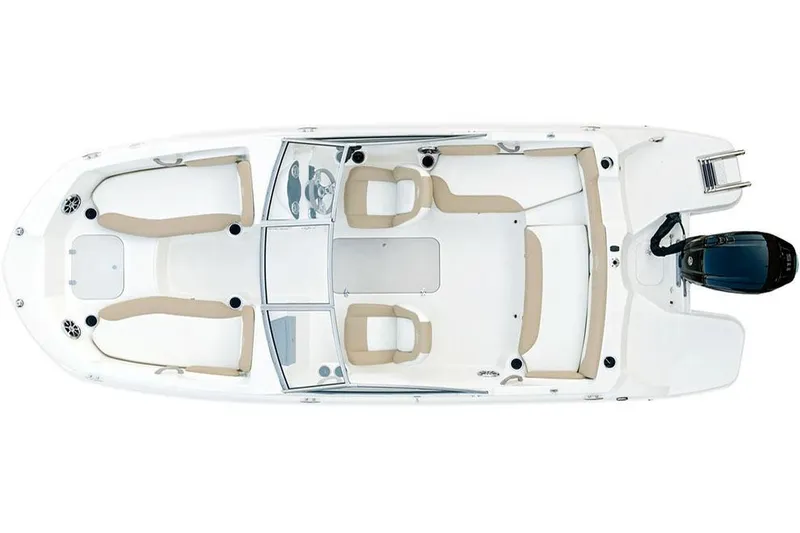 Slide: The Image of 2017 Stingray 191 DC boat, top view, showcasing seating and layout. - 20
