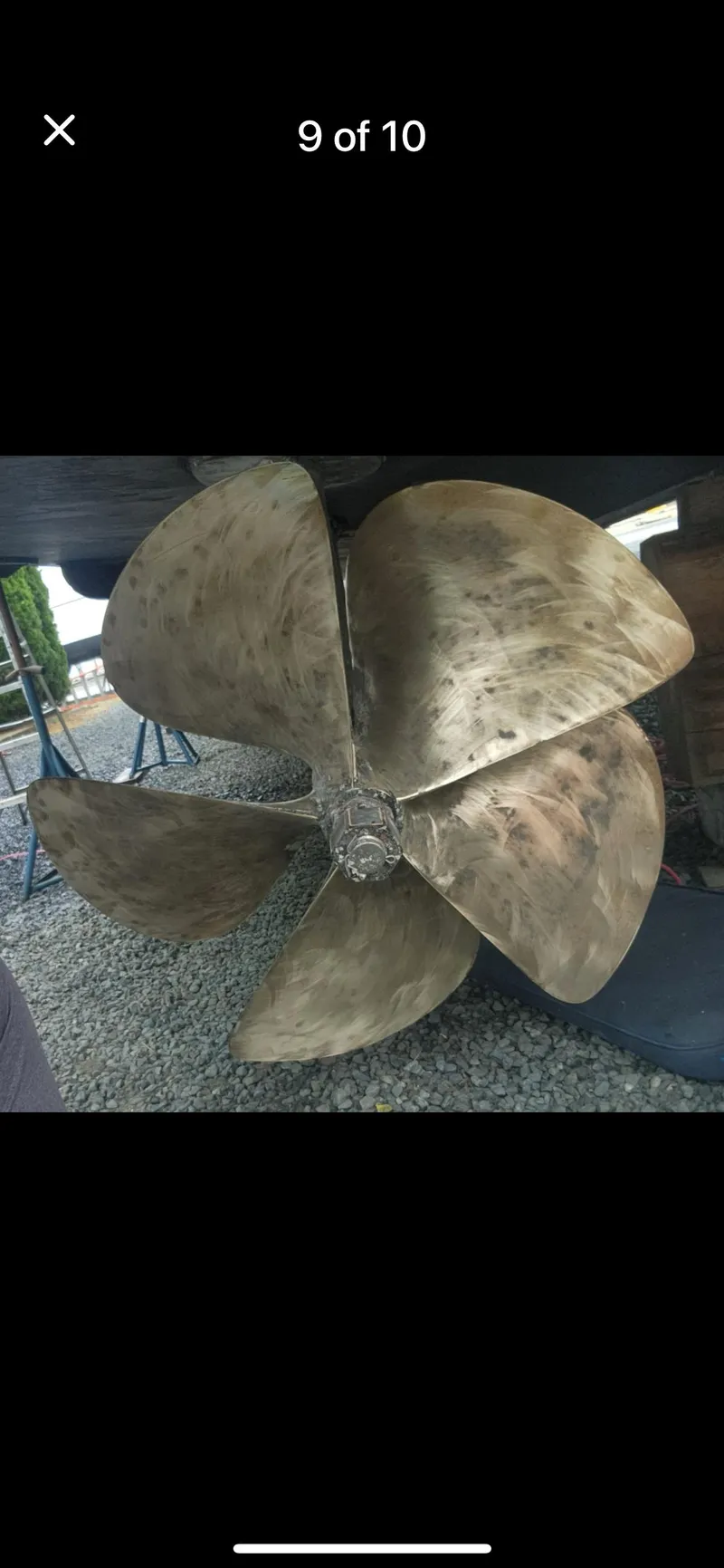 Slide: The Image of Propeller of 1997 Tarrab Motor Yacht on gravel surface. - 9