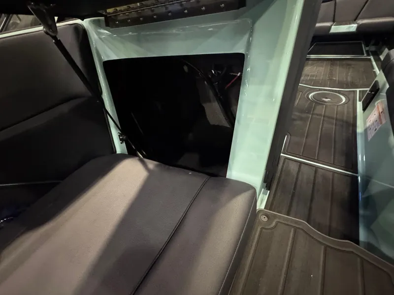 Slide: The Image of 2025 Moomba Max interior, featuring seating and flooring details. - 33