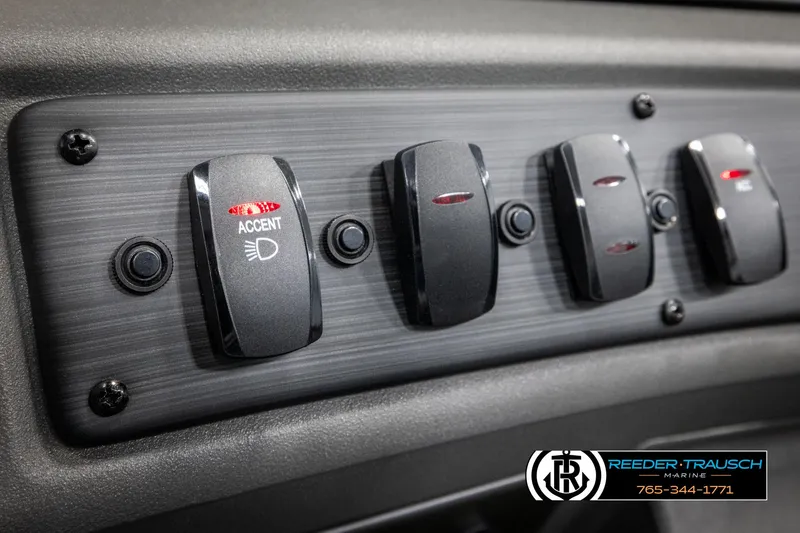 Slide: The Image of Control panel of 2025 Bennington 22 SSRSE boat with accent lighting switch. - 31