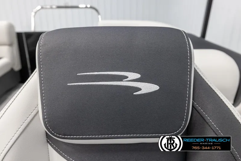 Slide: The Image of 2025 Bennington 22 SSRSE boat seat with logo, Reeder-Trausch Marine branding. - 34