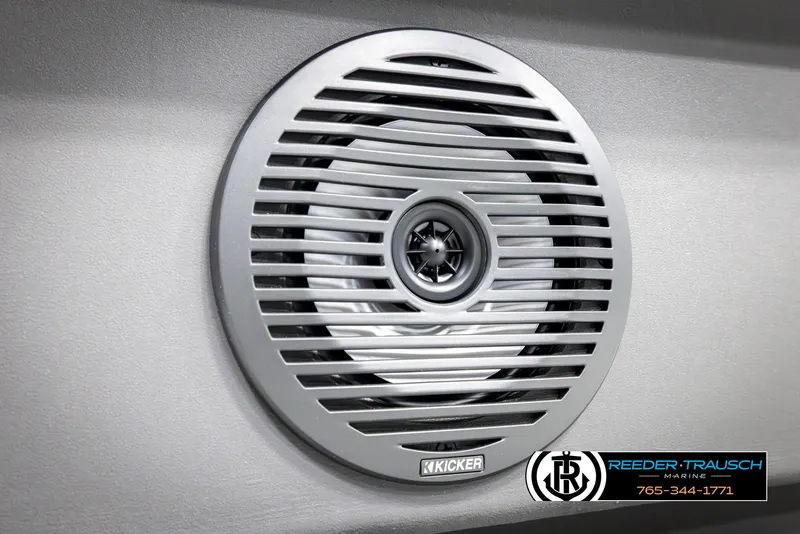 Slide: The Image of Speaker on 2025 Bennington 22 SSRSE boat, featuring Kicker audio system. - 39