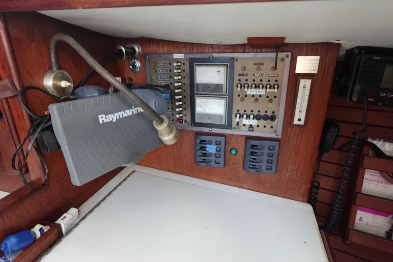Slide: The Image of Control panel of a 1982 Morgan 383 sailboat with Raymarine equipment. - 25