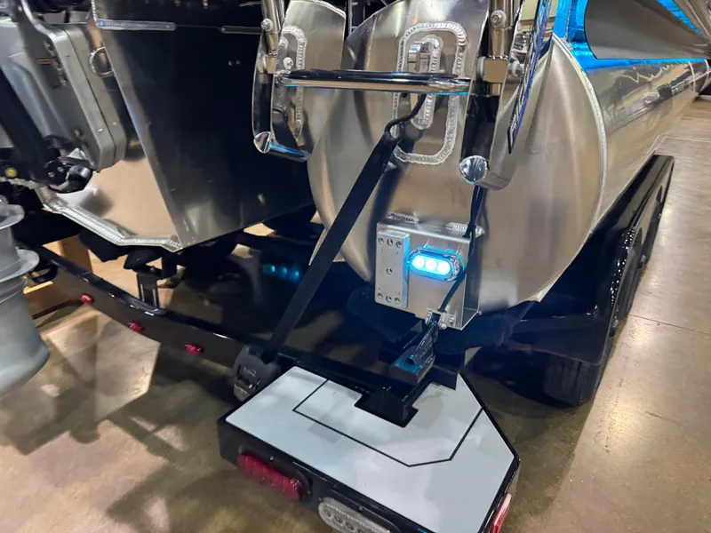 Slide: The Image of 2025 Premier 250 Solaris Rear Social boat trailer with LED lights and sturdy metal frame. - 14