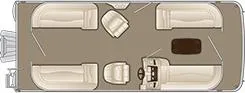 Slide: The Image of 2024 Bennington S Series 22 SSR boat layout with spacious seating and helm. - 1