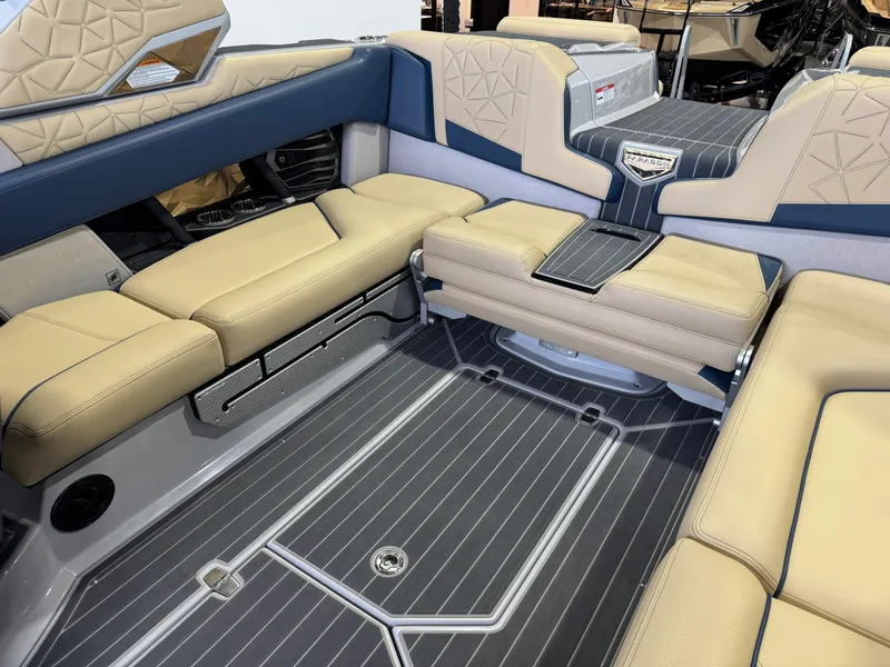 Slide: The Image of 2022 Nautique Super Air Nautique G23 Paragon interior with luxurious seating and modern design. - 19