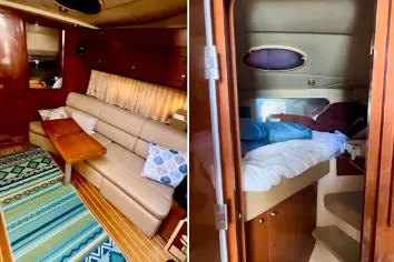 Slide: The Image of 2007 Regal Commodore 3760 IB interior with cozy seating and sleeping area. - 14