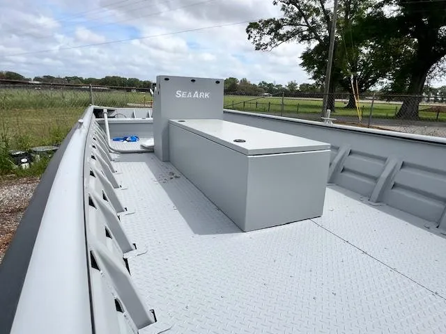 Slide: The Image of 2025 SeaArk 2672 Workhorse boat with spacious deck and storage, ideal for work and utility. - 4