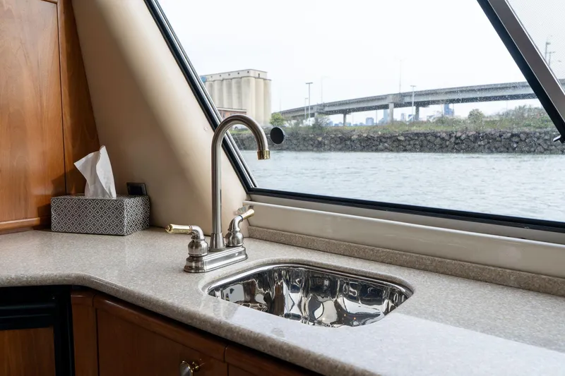 Slide: The Image of Luxury yacht kitchen sink with a view, Meridian 490 Pilothouse, 2003 model. - 14
